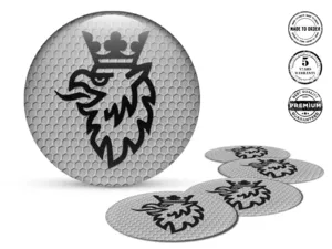 Saab Distintivi Cerchio Logo Adesivi Resina Lusso